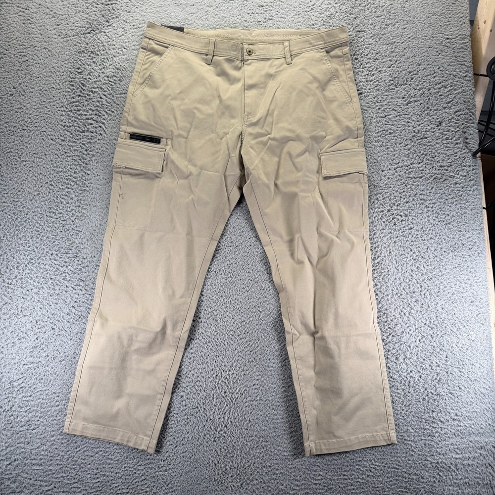 Weatherproof Pant Men 40x30 Beige Cotton Cargo Straight Workwear Utility Stretch